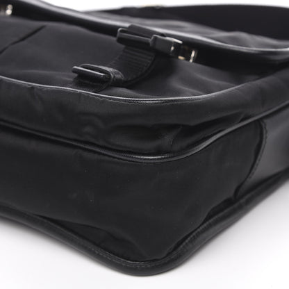 Prada Tessuto Nylon Saffiano Logo Messenger Bag Black 9 of 10