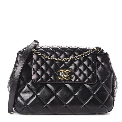 Chanel Aged Glazed Calfskin Quilted Small Daily Walk Flap Black 1 of 9
