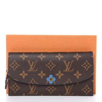 Louis Vuitton Monogram Bloom Flower Emilie Wallet Blue Jean 8 of 8