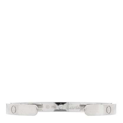 Cartier 18K White Gold 1 Diamond LOVE Cuff Bracelet 17 2 of 3