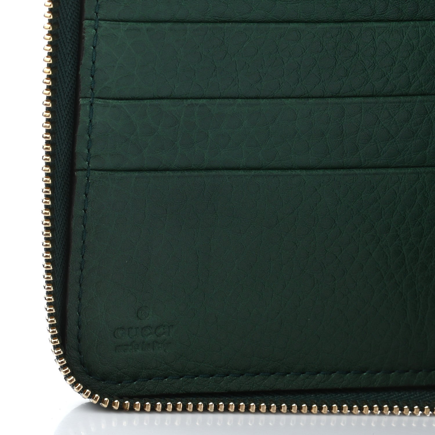 Gucci Pebbled Calfskin Soho Zip Around Wallet Green 7 of 9