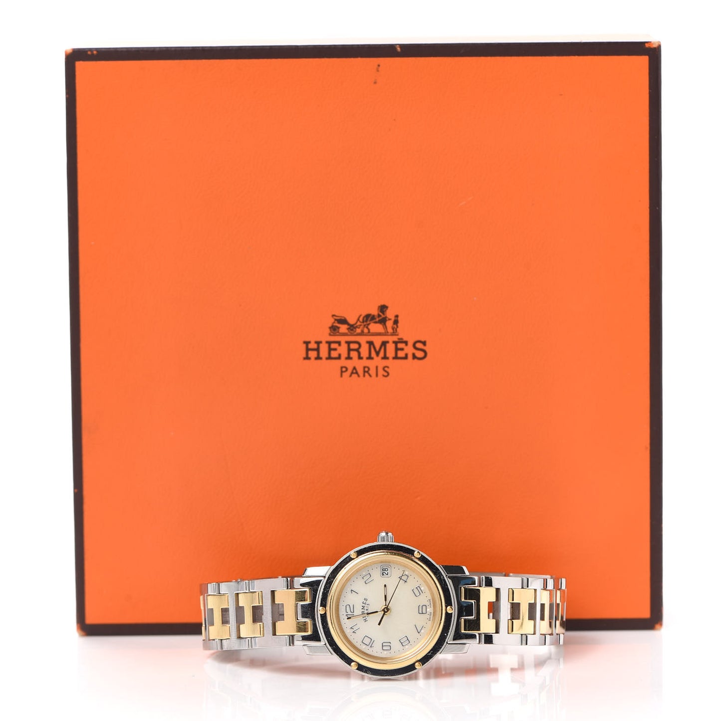 Stainless Steel Mother of Pearl 24mm Clipper Quartz Watch Gold