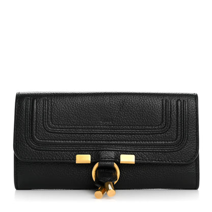 Chloe Calfskin Marcie Continental Flap Wallet Black 1 of 14