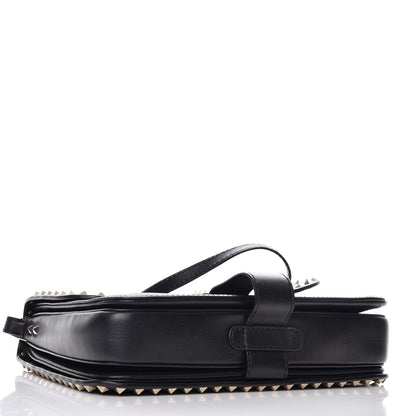 Valentino Garavani Vitello Rockstud Shoulder Flap Bag Black 4 of 10