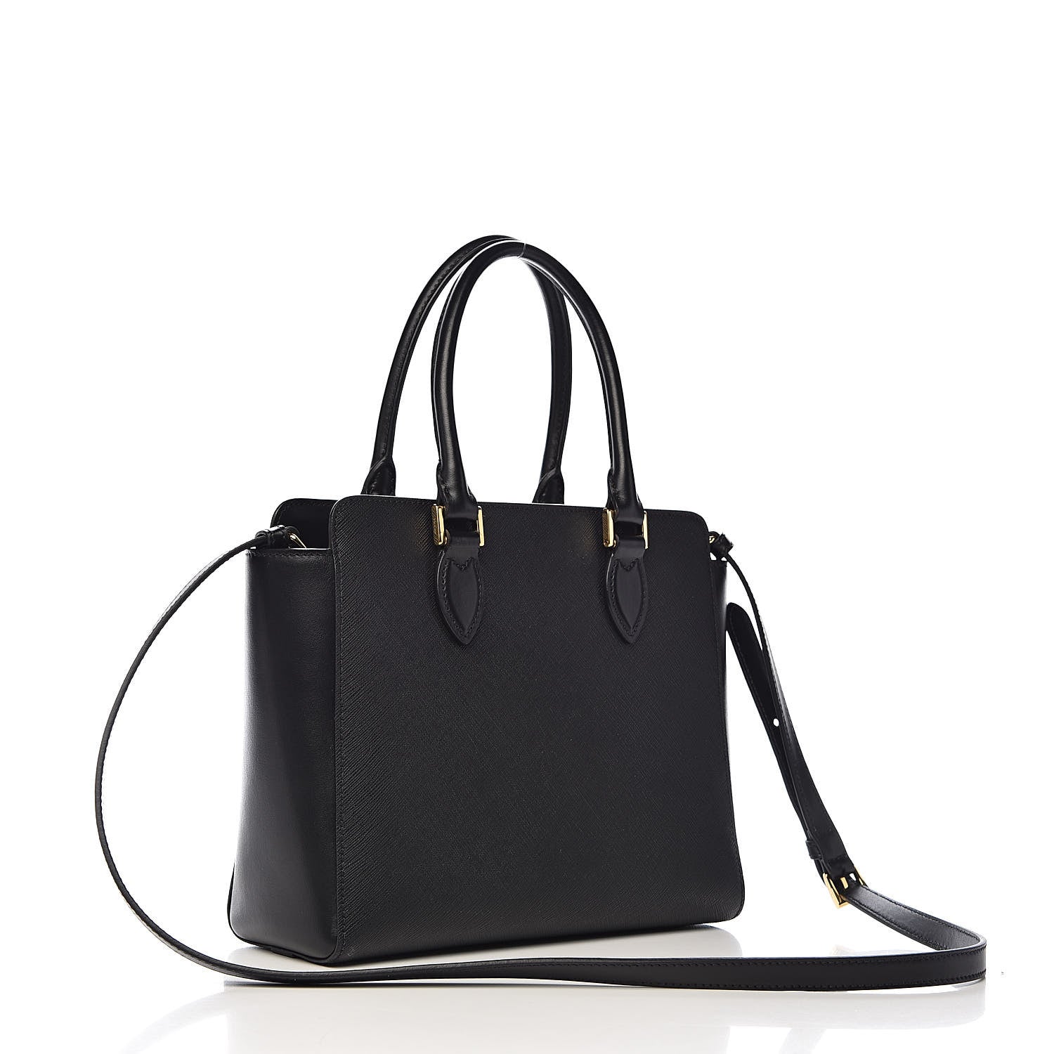 Prada Saffiano Soft Calfskin Small Zippered Tote Black 3 of 10