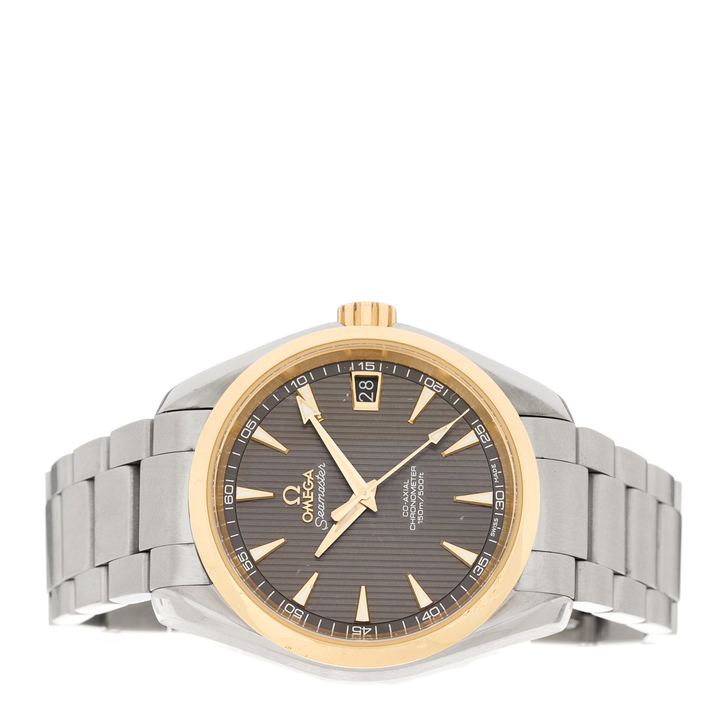 Stainless Steel 18K Yellow Gold 38mm Seamaster Aqua Terra Automatic Watch Grey 231.20.39.21.06.004