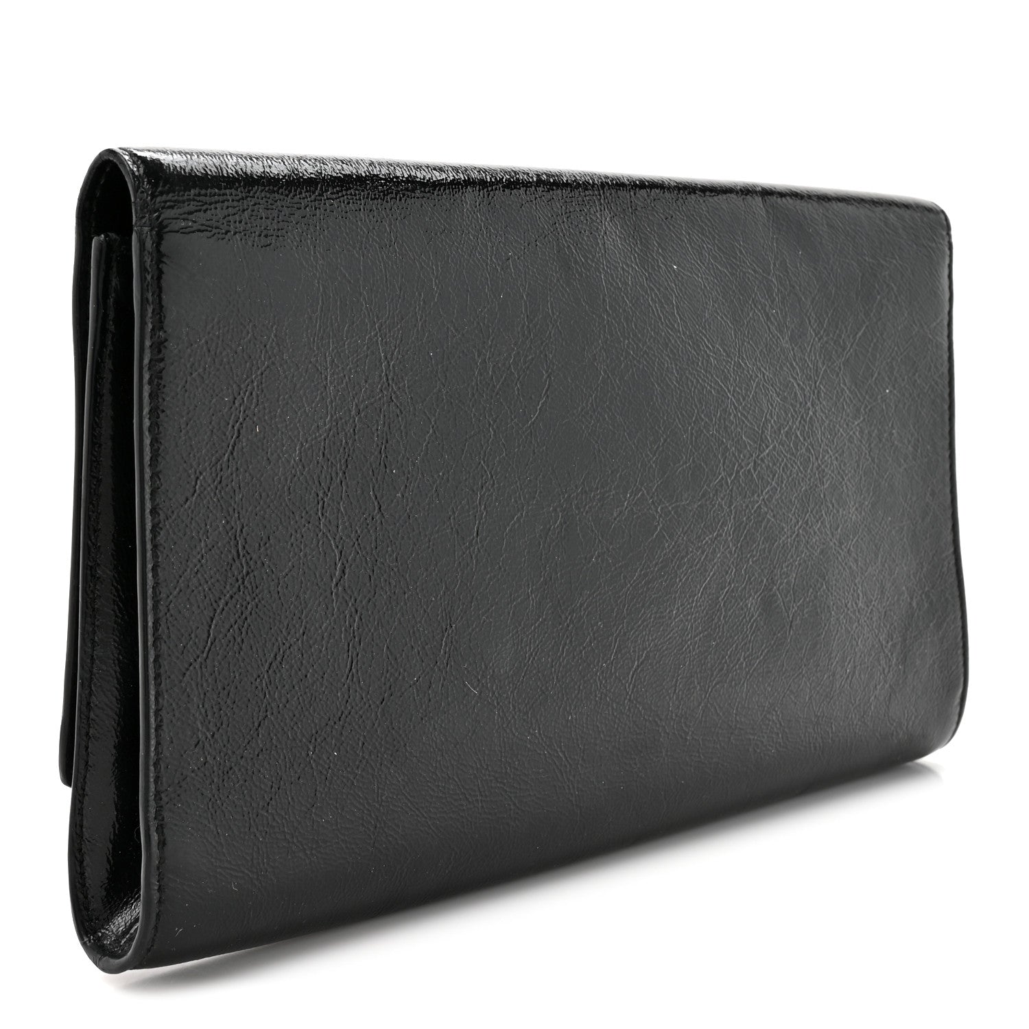 Saint Laurent Textured Patent Monogram Large Belle De Jour Clutch Black 3 of 10