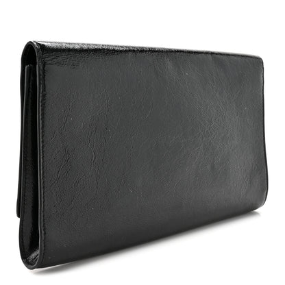 Saint Laurent Textured Patent Monogram Large Belle De Jour Clutch Black 3 of 10