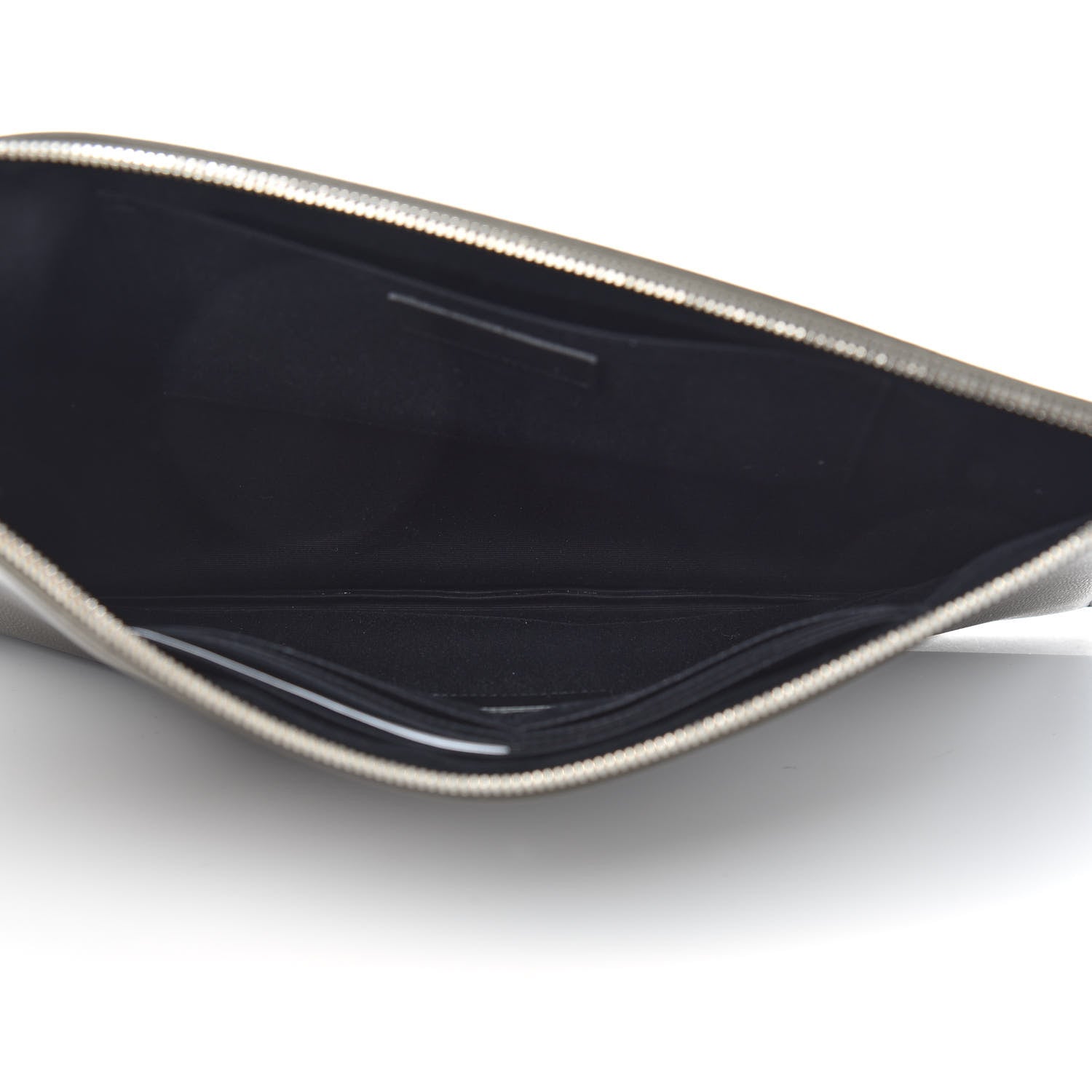 Saint Laurent Matte Grain De Poudre Zipped Document Holder Pebble 5 of 7