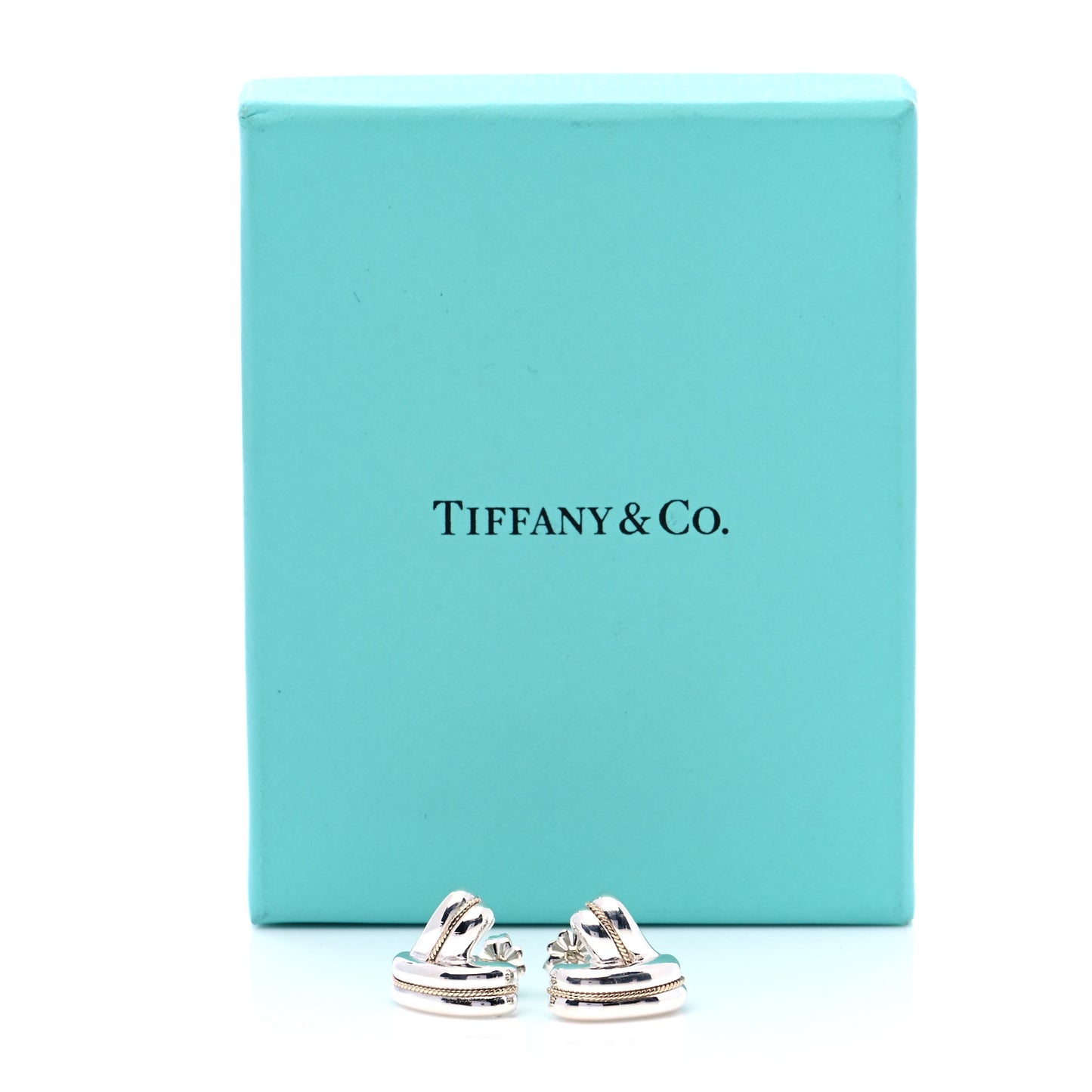 Sterling Silver 14K Yellow Gold V Stud Earrings