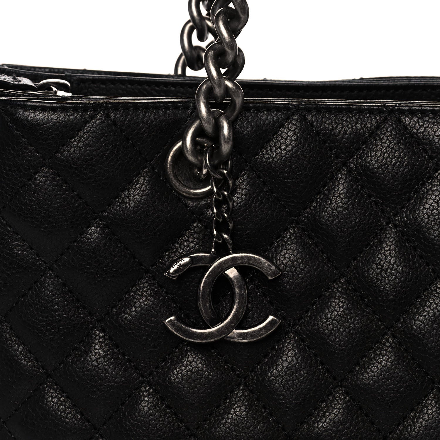 Chanel Caviar Quilted Medium Rock In Rome Tote Black 7 of 11