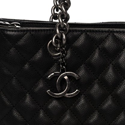 Chanel Caviar Quilted Medium Rock In Rome Tote Black 7 of 11