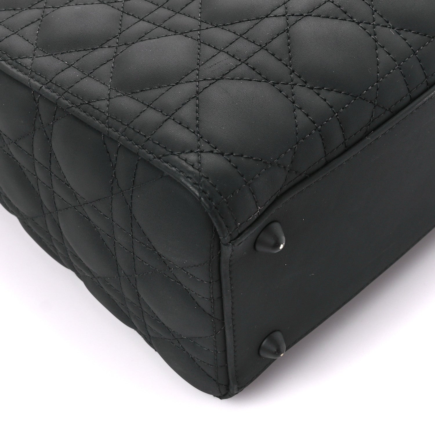 Christian Dior Ultra Matte Calfskin Cannage Large Lady Dior Black 9 of 12