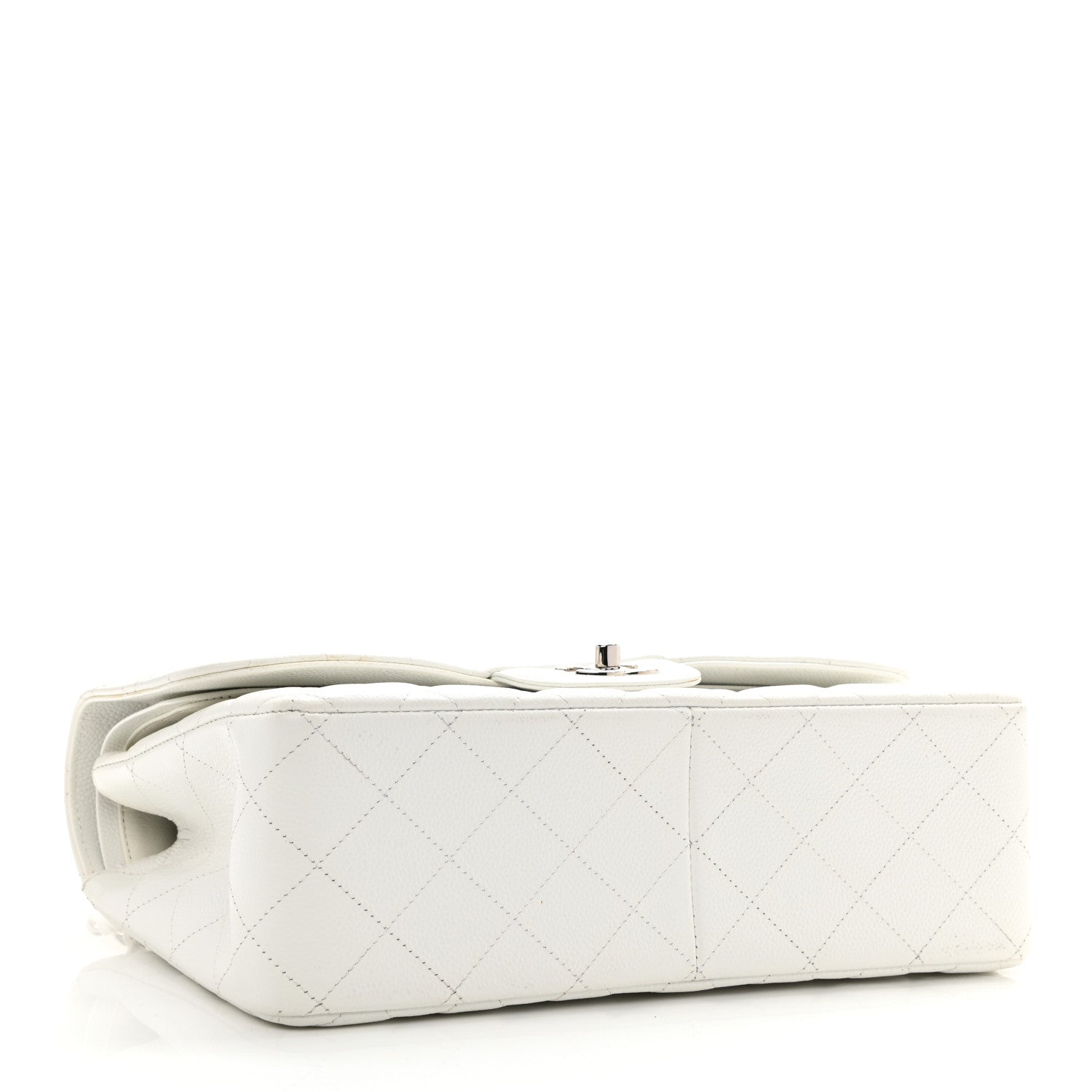 Chanel Caviar Quilted Jumbo Double Flap White 4 of 13