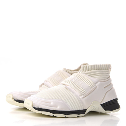 Chanel Stretch Fabric CC Sneakers 39 White 3 of 13