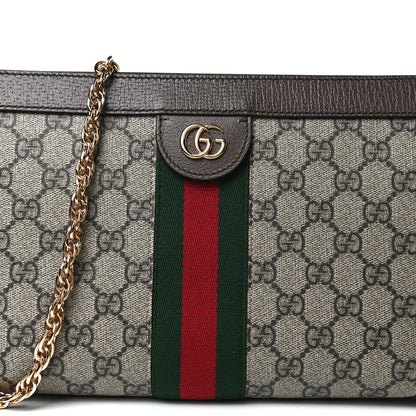 Gucci GG Supreme Monogram Web Small Ophidia Chain Shoulder Bag Brown 7 of 12
