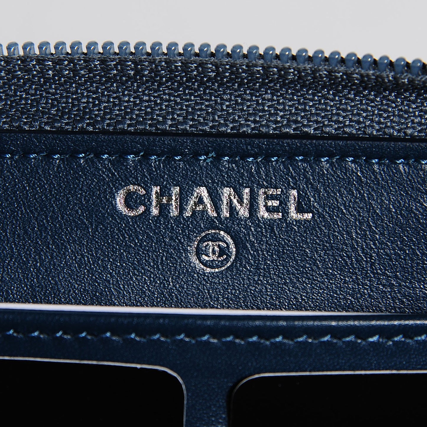 Caviar CC Timeless Large Zip Around Wallet Dark Blue