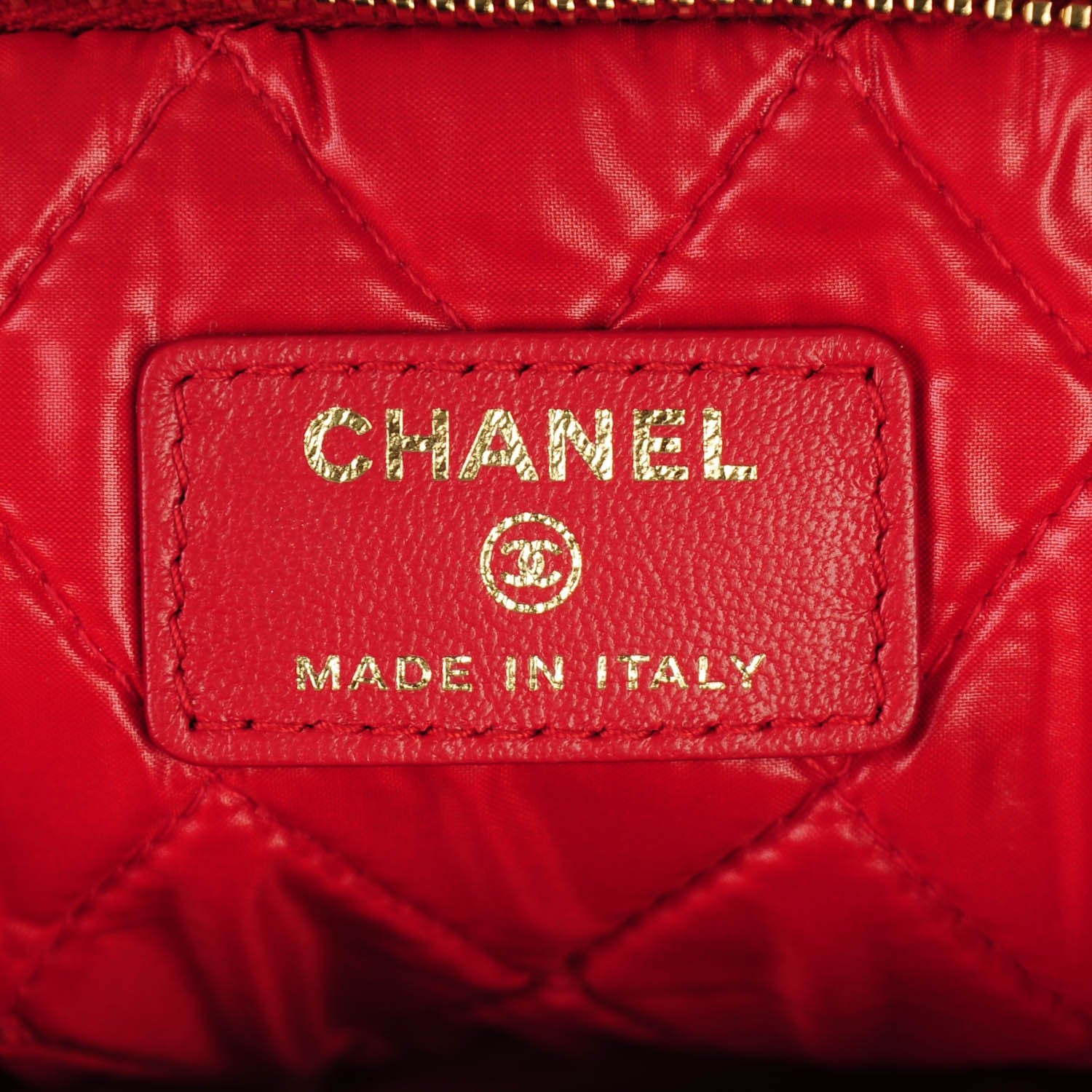 Chanel Lambskin Quilted CC Beauty Clutch Red 6 of 7