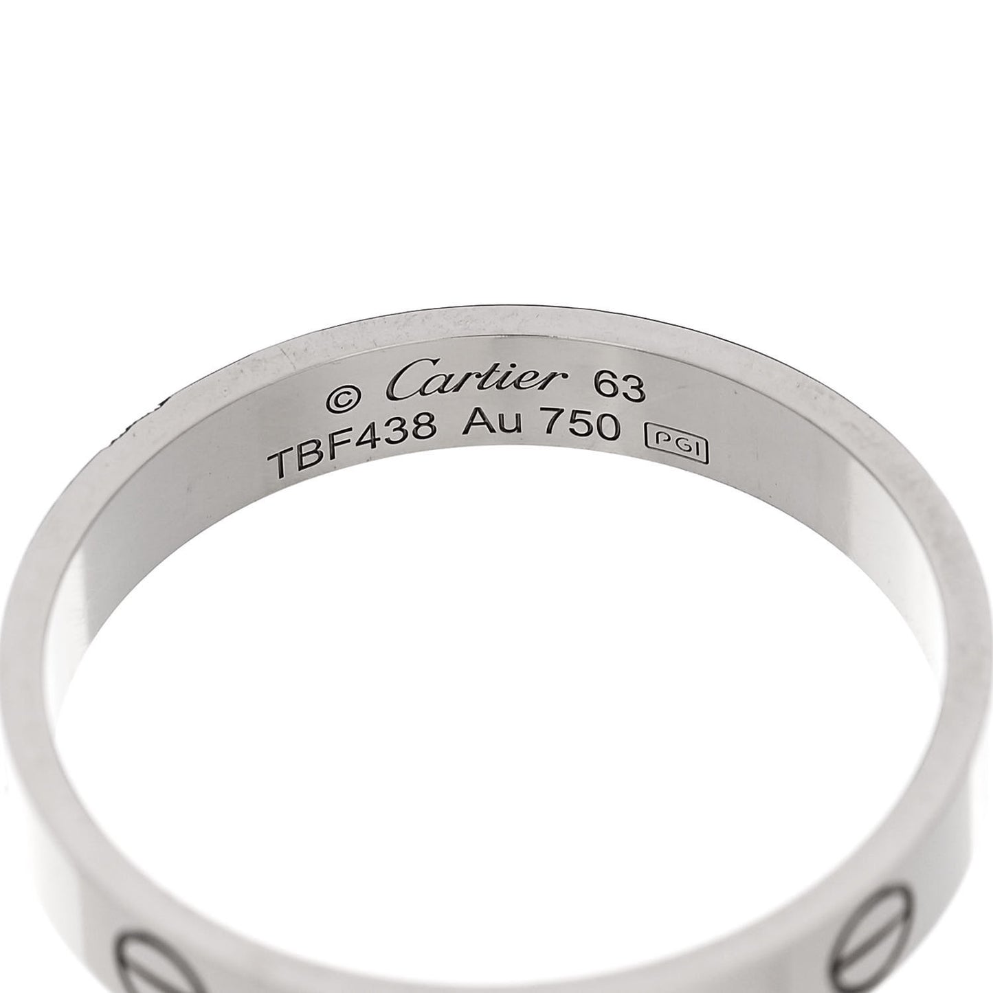 18K White Gold 3.5mm LOVE Wedding Band Ring 63 10.25