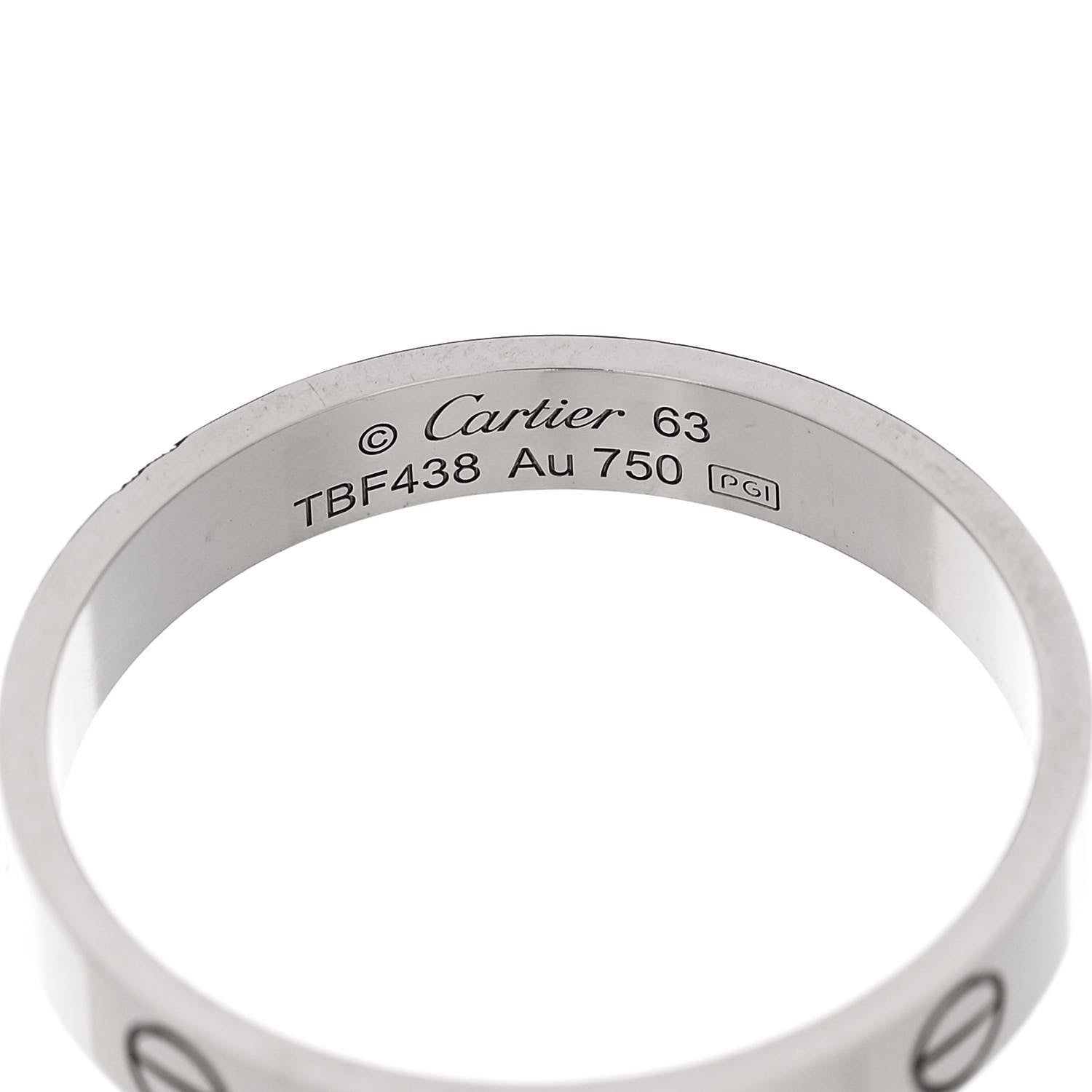 Cartier 18K White Gold 3.5mm LOVE Wedding Band Ring 63 10.25 4 of 7