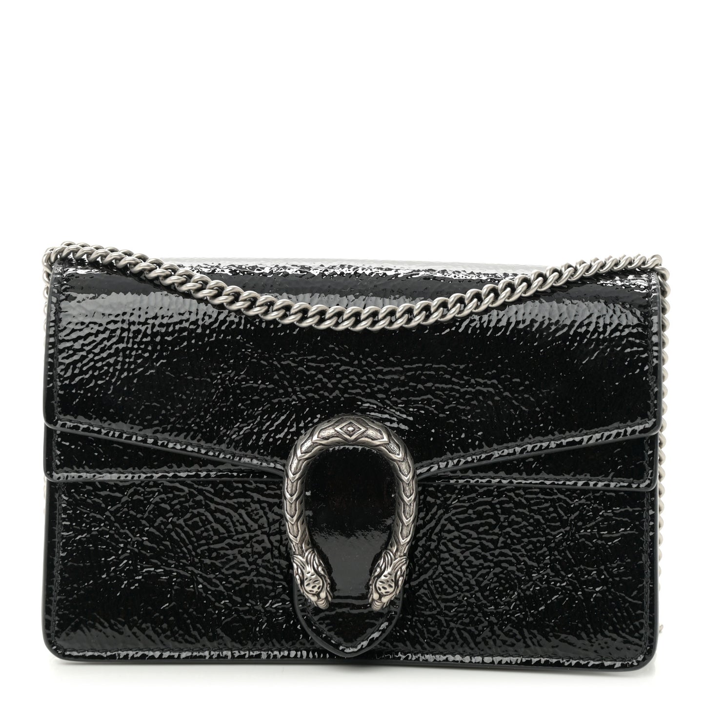 Crinkled Patent Mini Dionysus Shoulder Bag Black