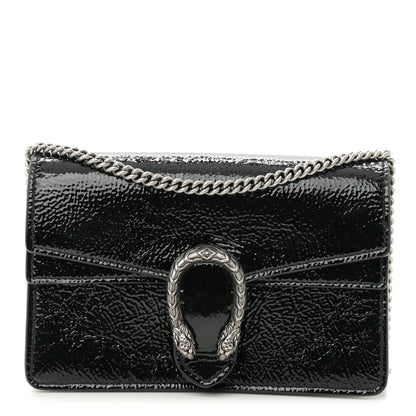 Gucci Crinkled Patent Mini Dionysus Shoulder Bag Black 1 of 10