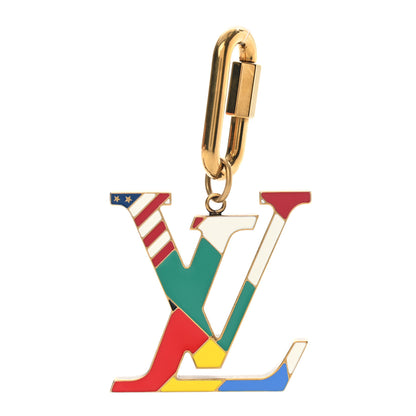 Louis Vuitton Enamel LV Flag Bag Charm Key Holder Multicolor 1 of 5