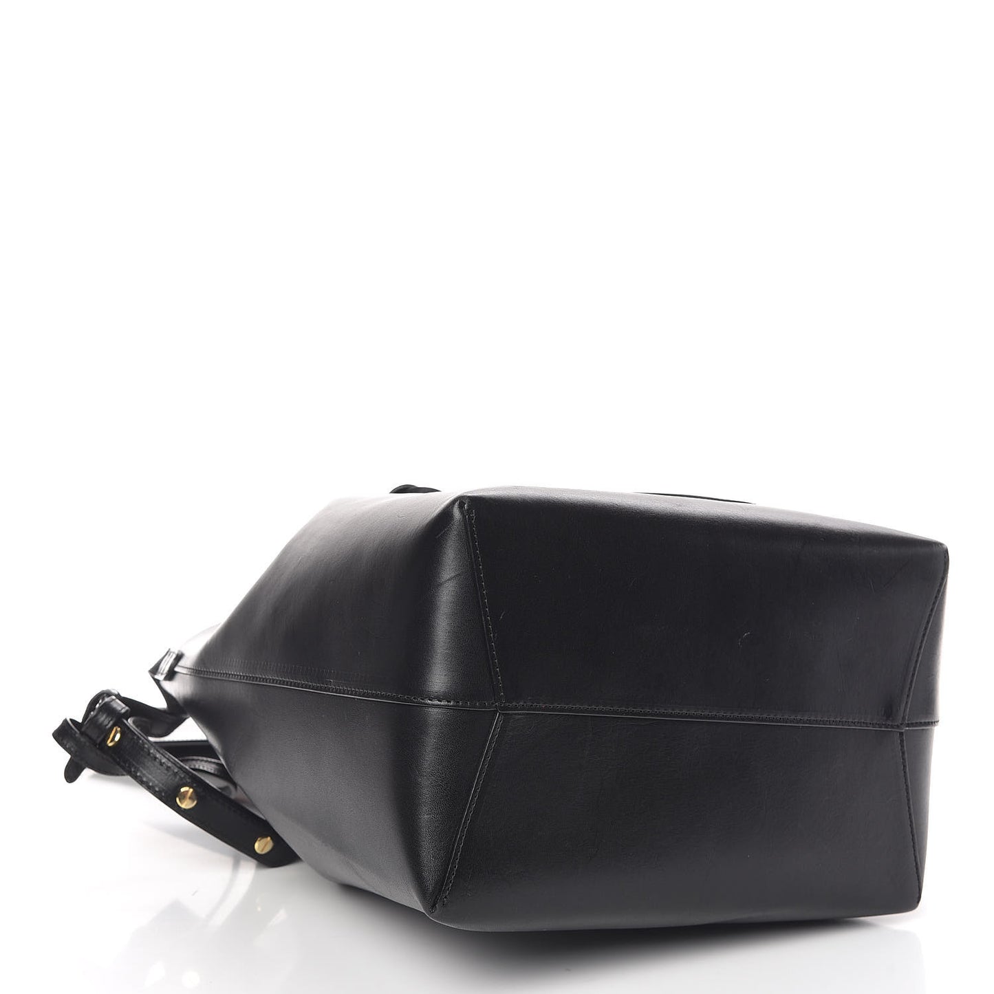 Vegetable Tanned Calfskin Bucket Bag Black Flamma