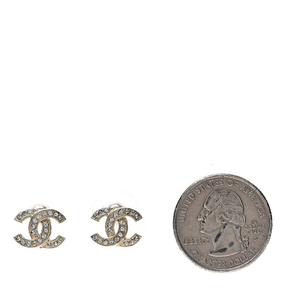Chanel Crystal CC Earrings Gold 2 of 5