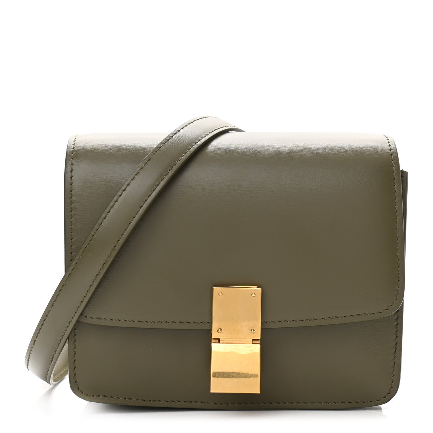 Celine Box Calfskin Small Classic Box Flap Bag Army Green 1 of 10