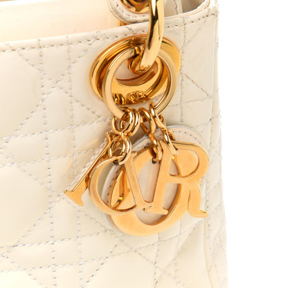 Christian Dior Patent Cannage Mini Lady Dior Ivory 8 of 15