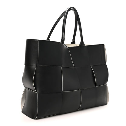 Bottega Veneta Nappa Maxi Intrecciato Large Arco Tote Black White 3 of 9