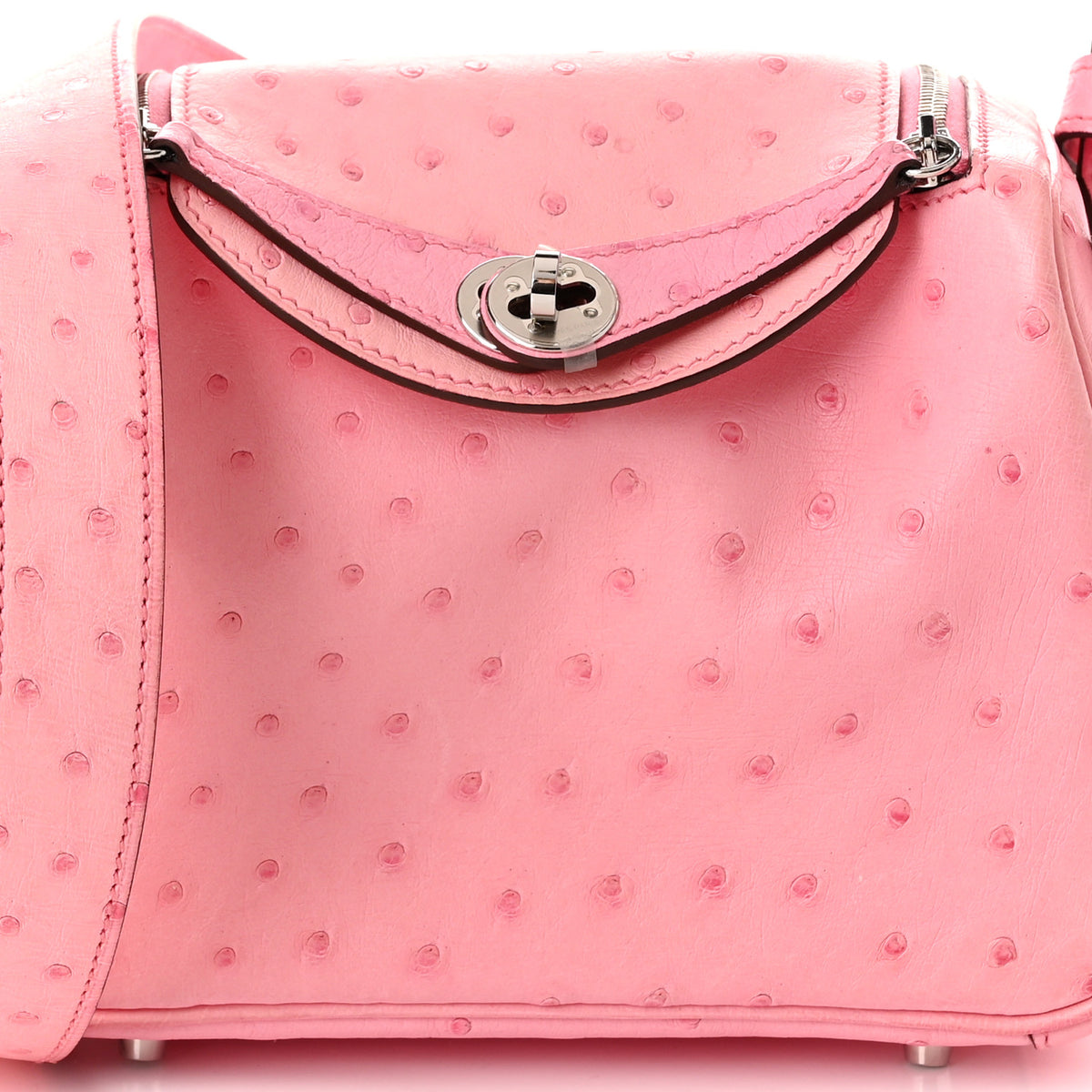 Hermes Ostrich Mini Lindy 20 Rose Bubblegum 8 of 11