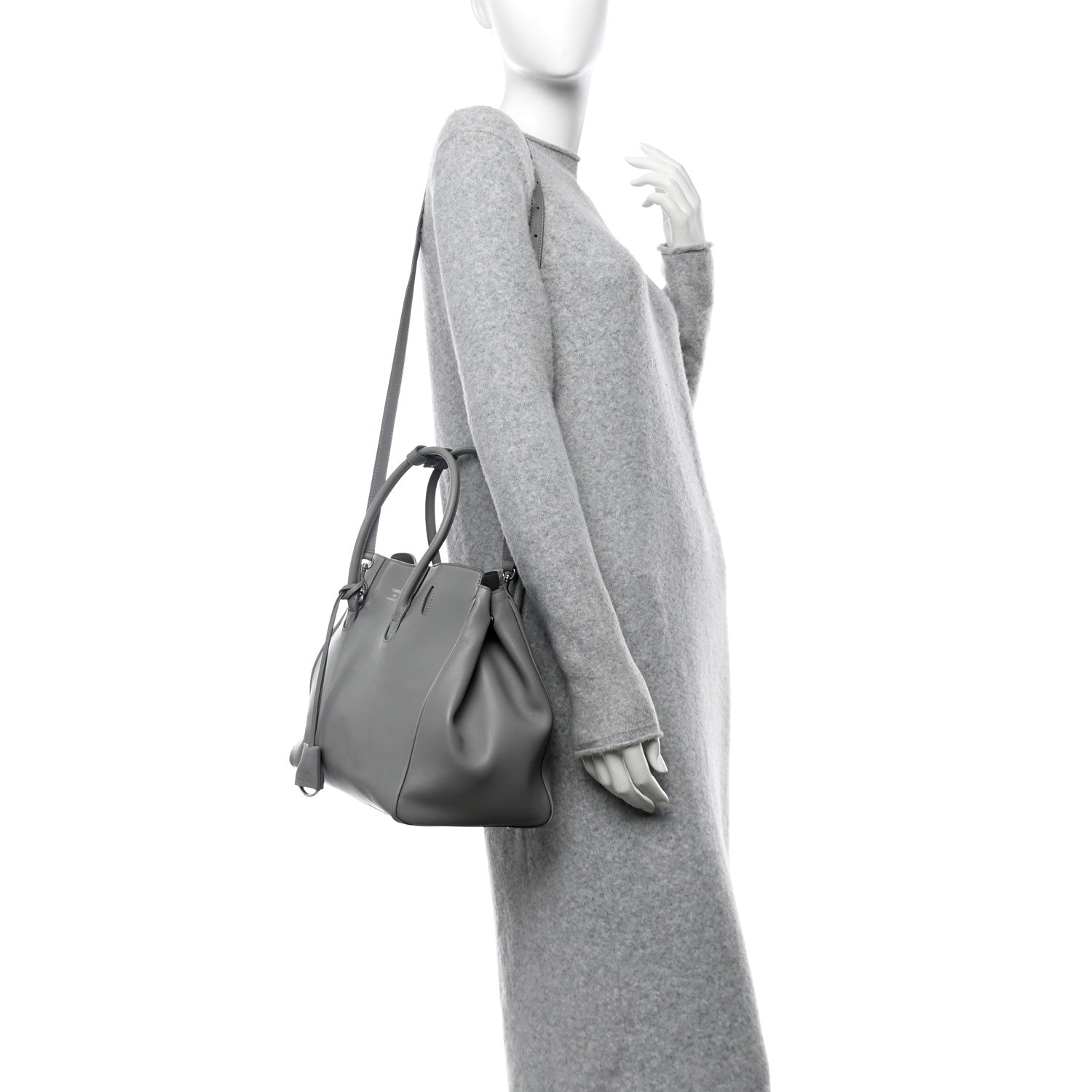 Balenciaga Smooth Calfskin Small Hampton Carry All Bag Grey