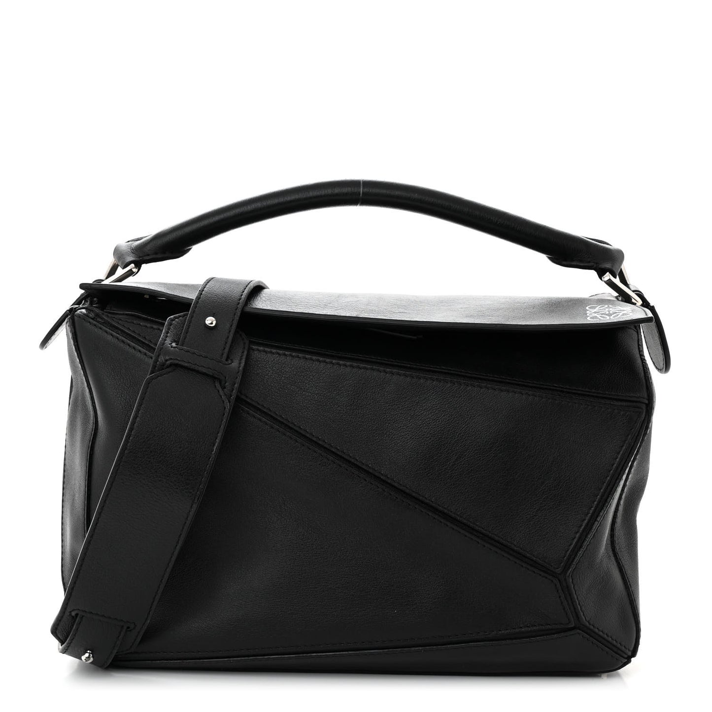 Calfskin Medium Puzzle Bag Black
