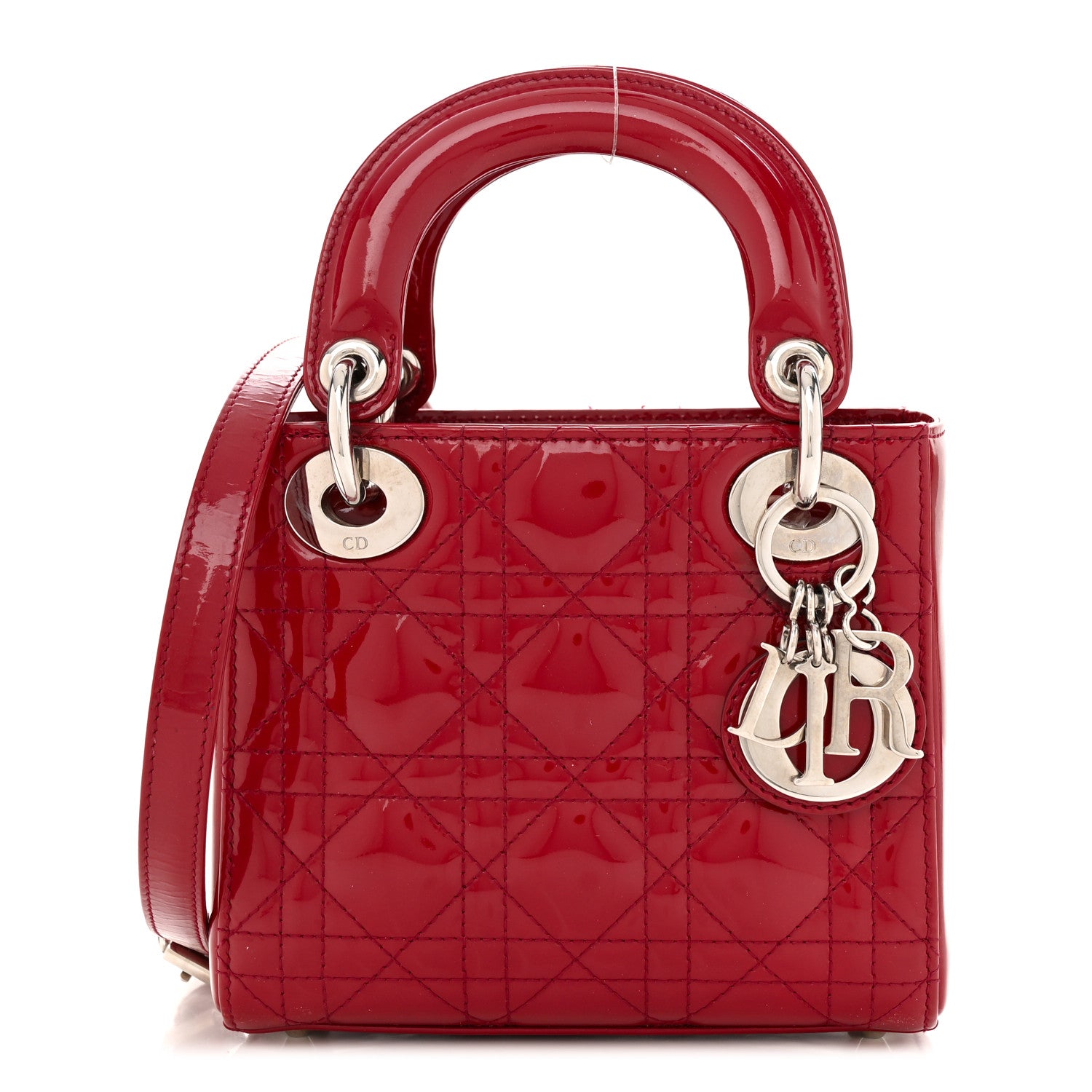 Christian Dior Patent Cannage Mini Lady Dior Red 1 of 10