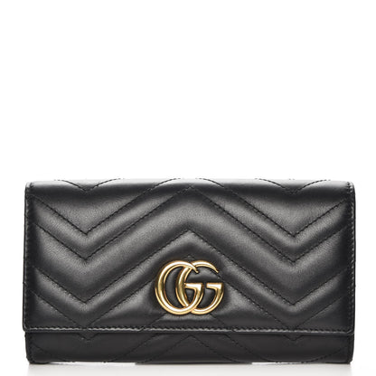 Gucci Calfskin Matelasse GG Marmont Continental Wallet Black 1 of 7