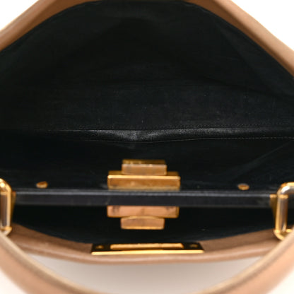 Fendi Calfskin Medium Peekaboo Iconic Satchel Tan 16 of 37