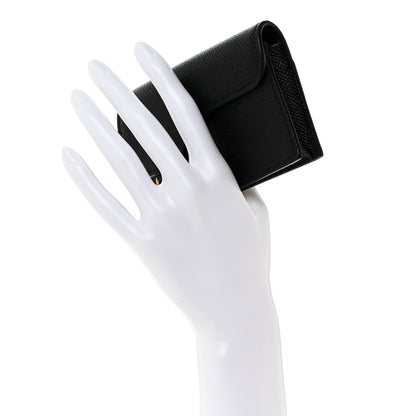 Christian Dior Grained Calfskin Saddle Card Holder Black 2 of 9