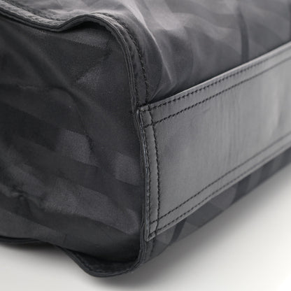 Burberry Nylon Tonal Check Buckleigh Packable Tote Black 5 of 5
