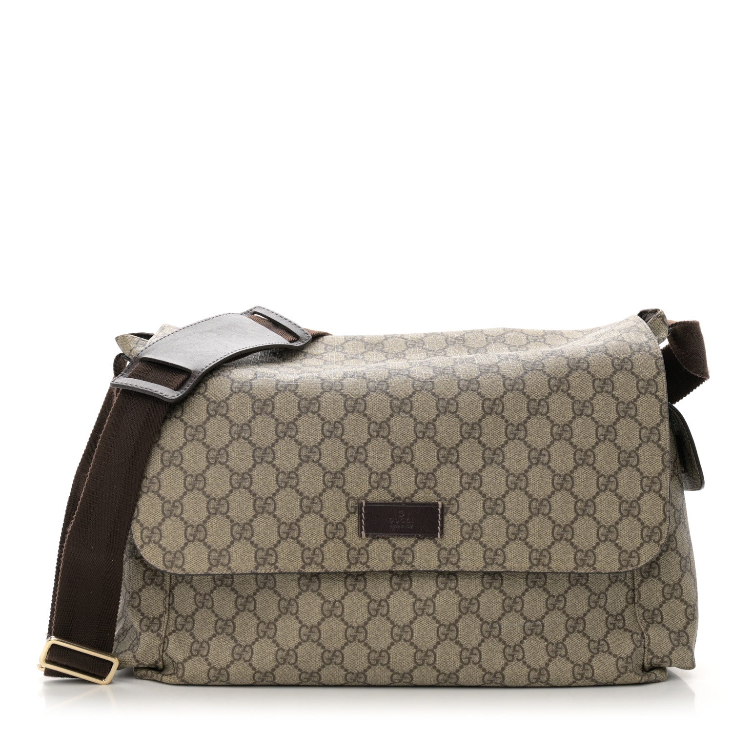 Gucci GG Plus Monogram Messenger Diaper Bag Dark Brown 1 of 12