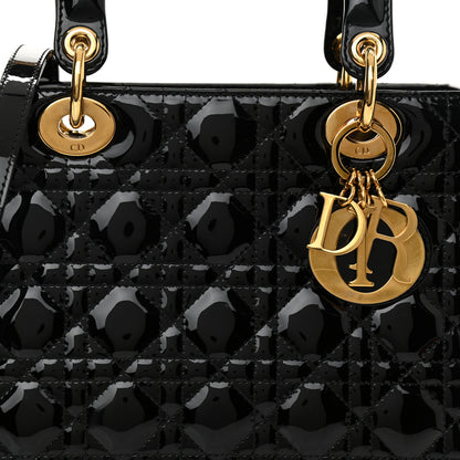 Christian Dior Patent Cannage Medium Lady Dior Black 8 of 8