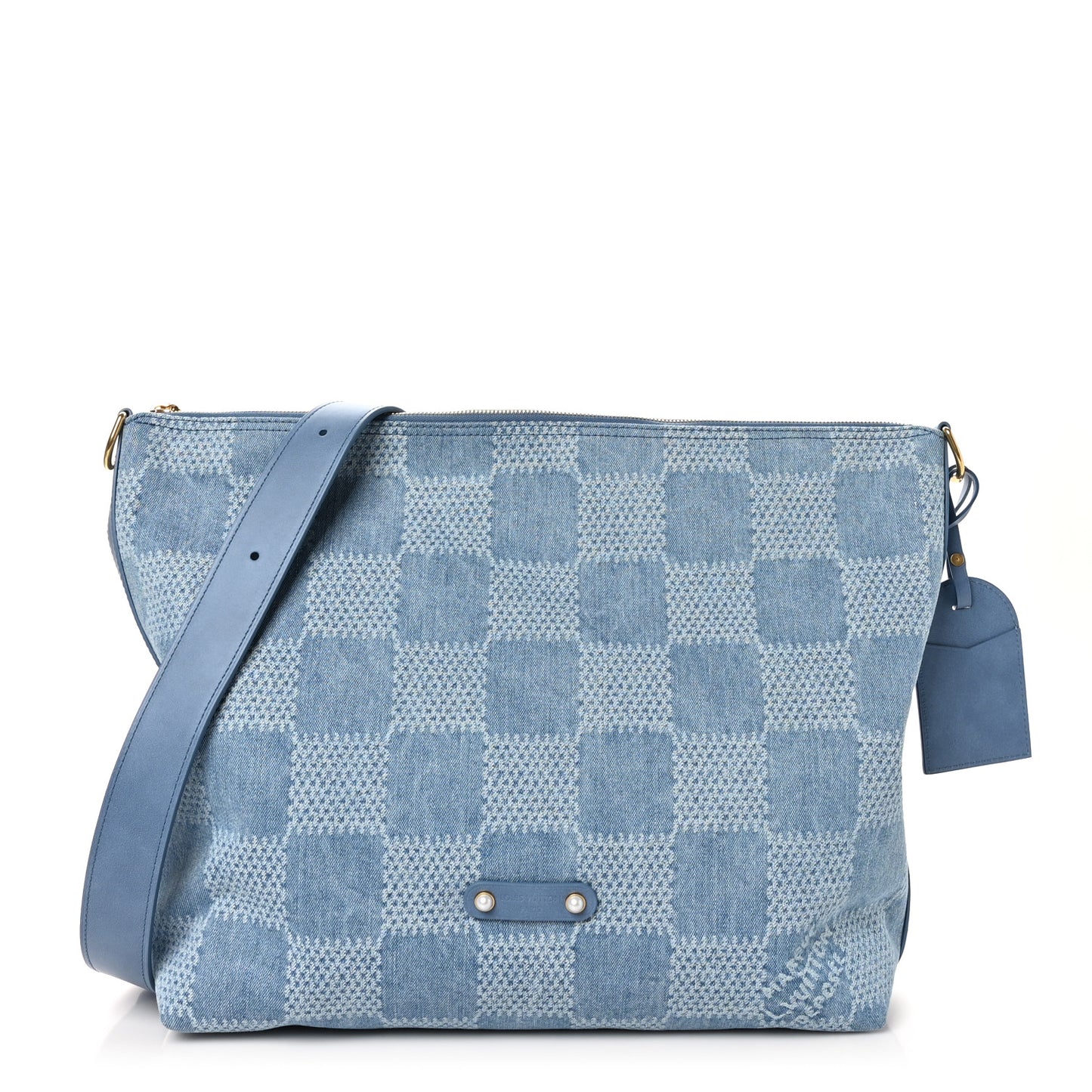 Damier Denim Vagabond Hobo Blue