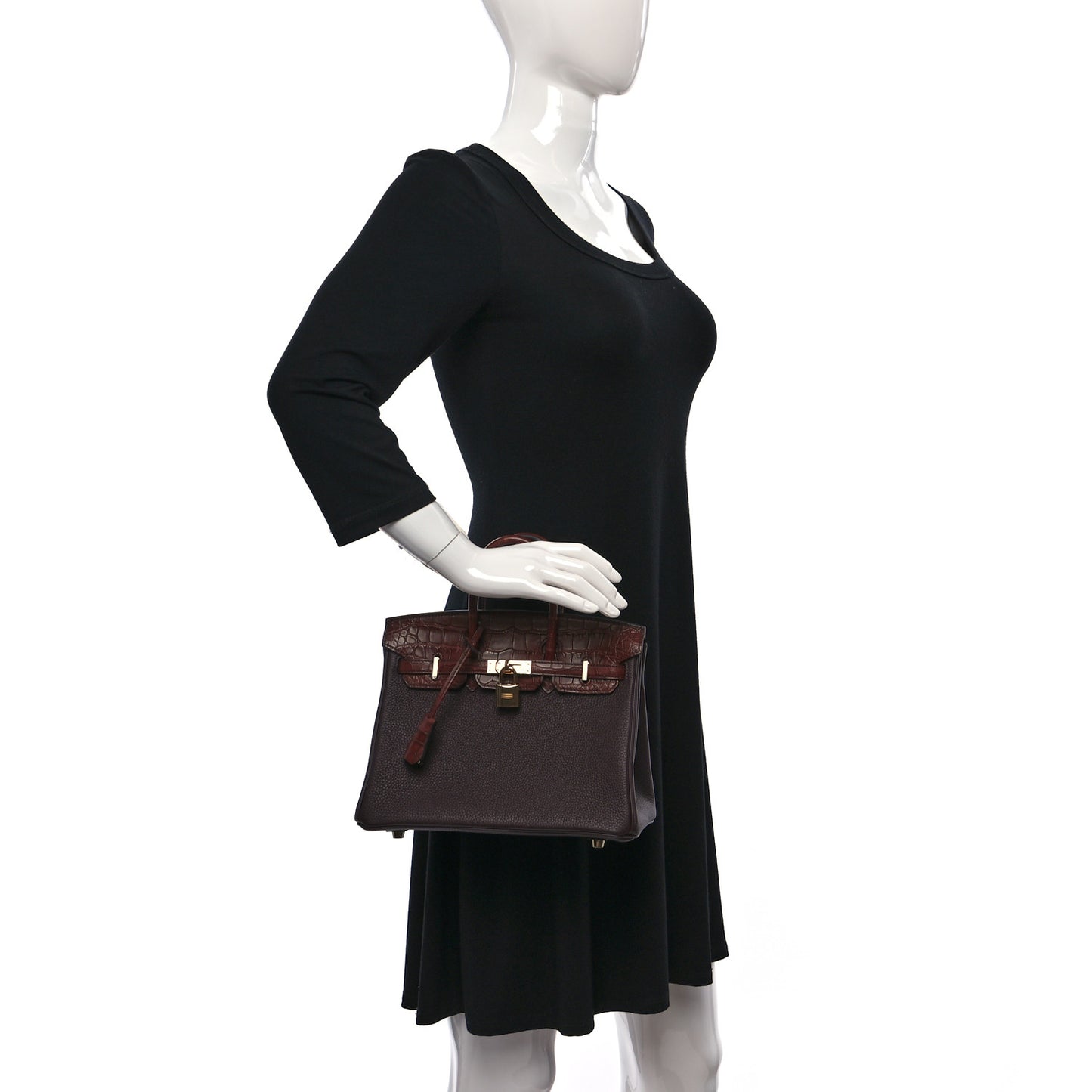 Togo Matte Alligator Birkin Touch 25 Rouge Sellier Bourgogne