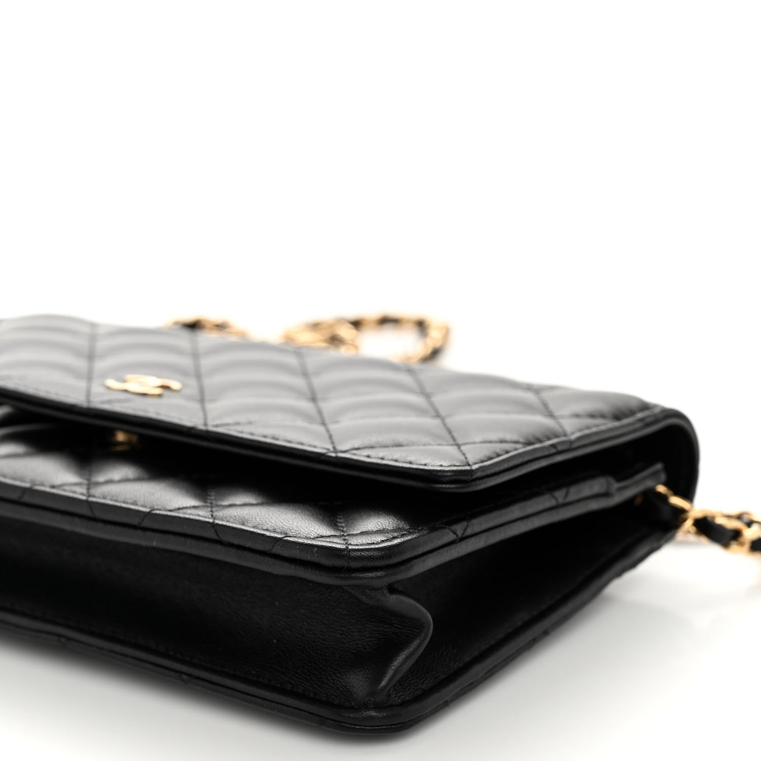 Chanel Lambskin Quilted Wallet On Chain WOC Black 11 of 12
