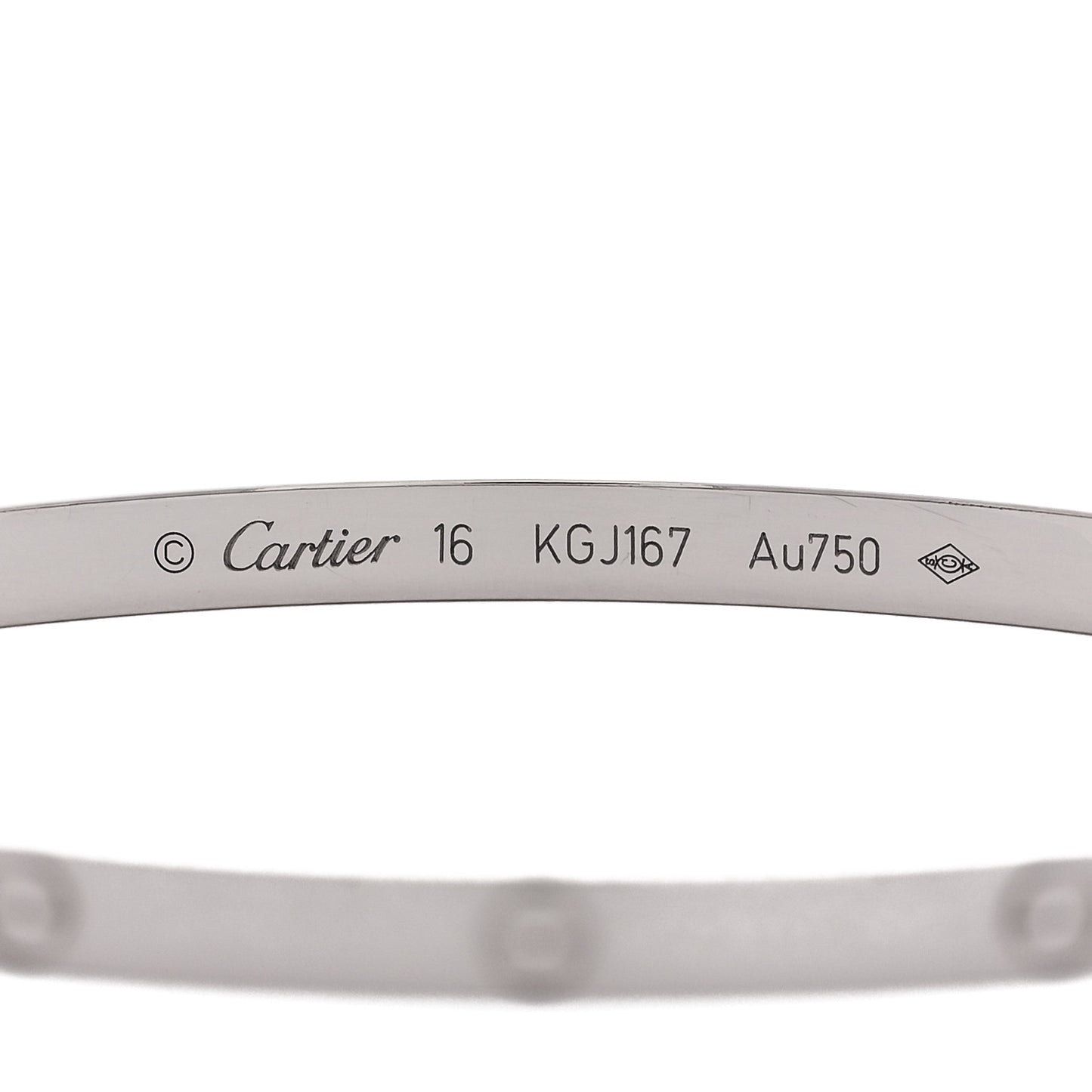 18K White Gold Small LOVE Bracelet 16