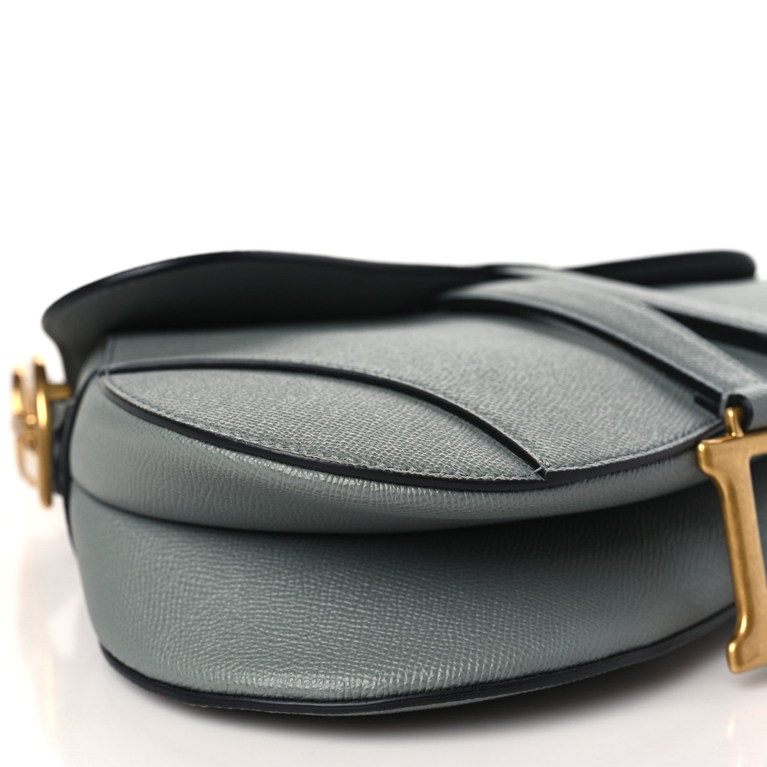 Christian Dior Grained Calfskin Saddle Bag Grey Stone 8 of 10