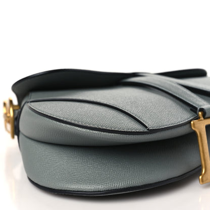 Christian Dior Grained Calfskin Saddle Bag Grey Stone 8 of 10