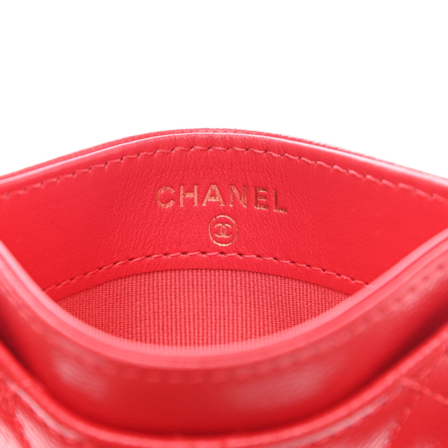Chanel Caviar Quilted Card Holder Red 6 of 9
