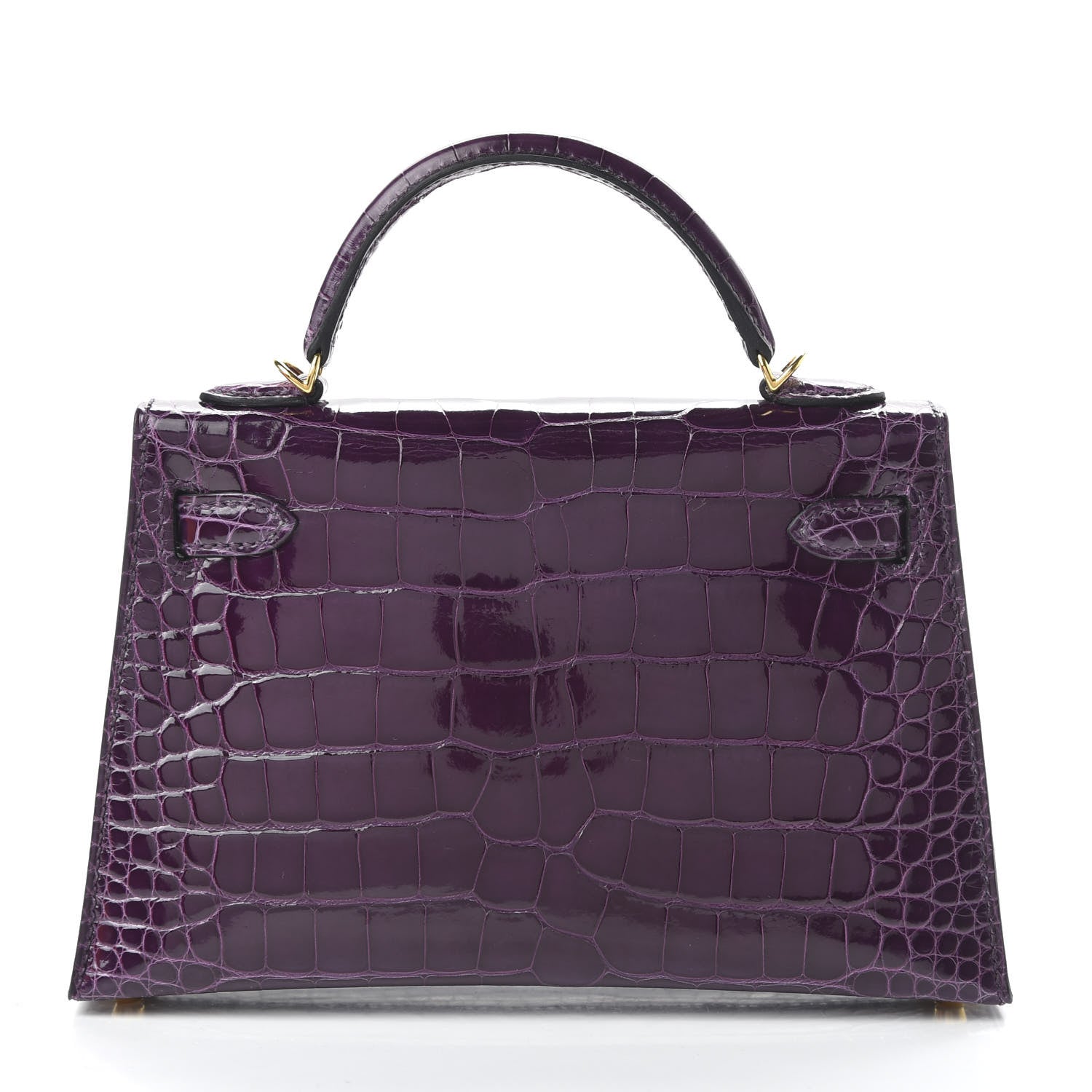 Hermes Shiny Alligator Mini Kelly Sellier 20 Cassis 4 of 31